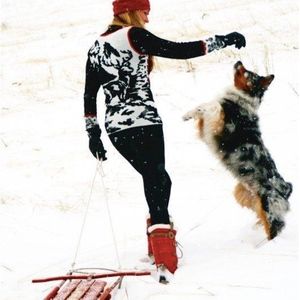 Krimson Klover Sleigh Ride wool v-neck sweater